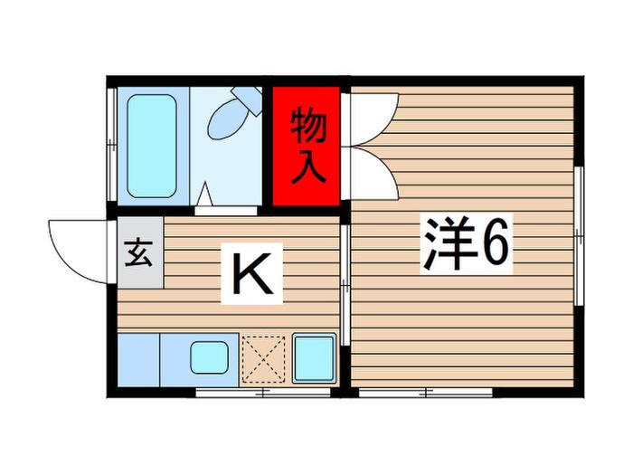 エンゼルハイツ(1K/2階)の間取り写真
