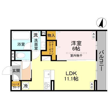 ウエストスクエア(1LDK/2階)の間取り写真