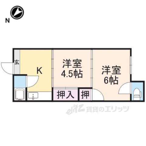 グリーンハイツ(2K/1階)の間取り写真