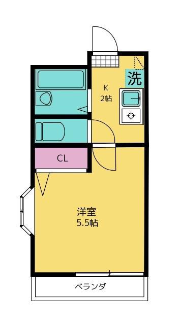 ライジングビルYOSHIZAKI(1K/4階)の間取り写真