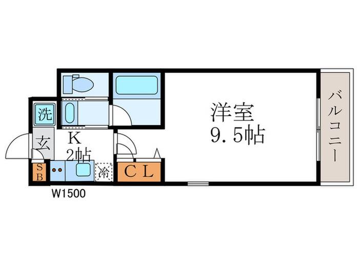 THE ROSE RES 北山(1K/3階)の間取り写真