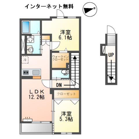 メゾンスズナ(2LDK/2階)の間取り写真