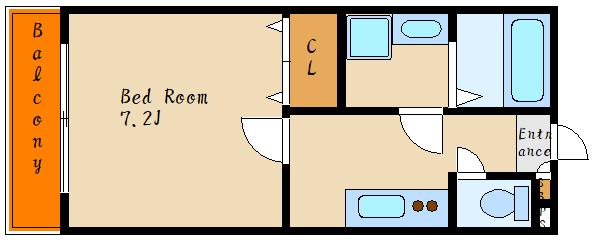ジーメゾン大久保(1LDK/3階)の間取り写真