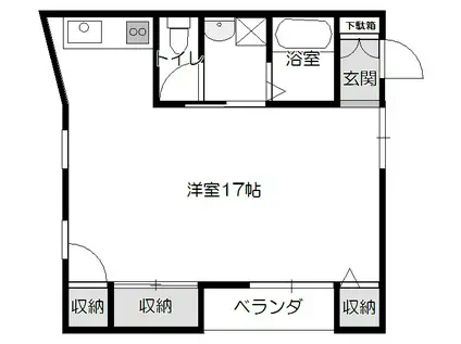 第3Kビル(ワンルーム/4階)の間取り写真