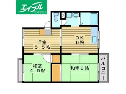 サニークレスト一宮(3DK/1階)の間取り写真