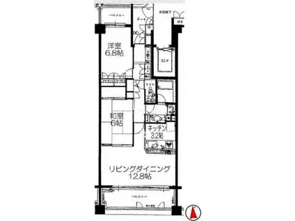 ガーデンズ綱島スカイウィング(2LDK/7階)の間取り写真