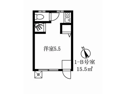 キコ ハウス(ワンルーム/1階)の間取り写真