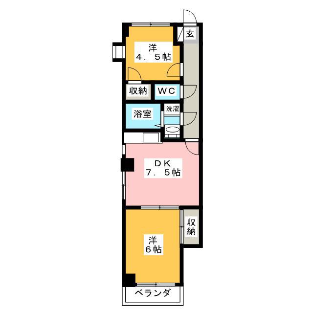 ベル・エポック町田(2DK/4階)の間取り写真