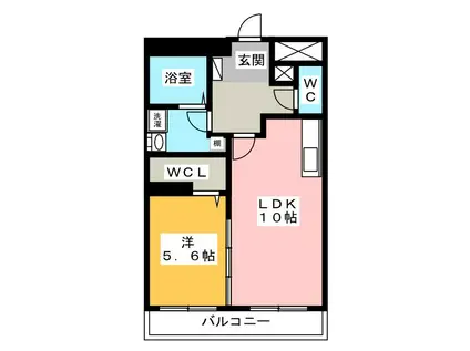 オネスト大和(1LDK/4階)の間取り写真