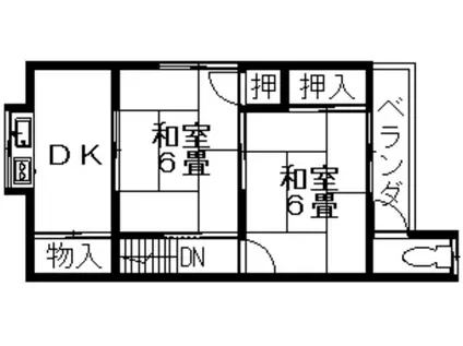石田文化(2DK/1階)の間取り写真