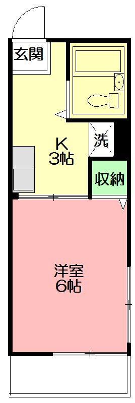 さくらハイツ(1K/2階)の間取り写真