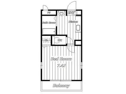 リブリ・幕張グランドリーフ(1K/2階)の間取り写真