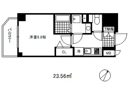 プレサンス神戸元町ベルシオン(1K/9階)の間取り写真