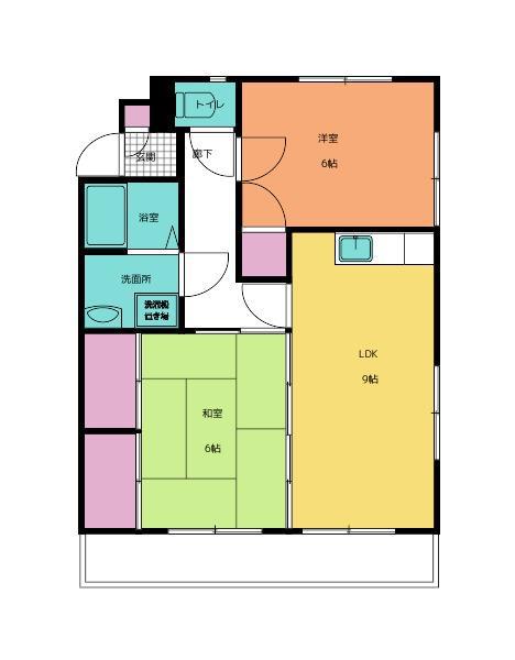 フジマンション(2LDK/3階)の間取り写真