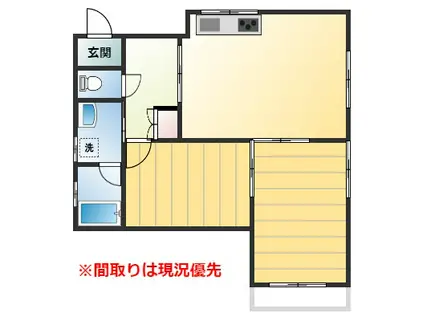 JR唐津線 西唐津駅 徒歩15分 2階建 築18年(2DK/1階)の間取り写真