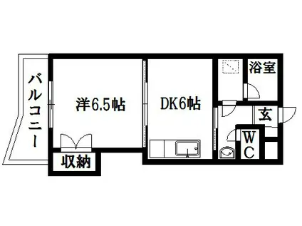 GIARDINO(1DK/3階)の間取り写真