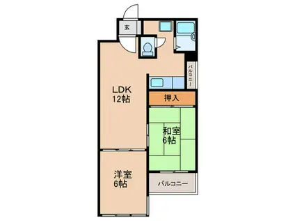 R2フラット久保(2LDK/3階)の間取り写真