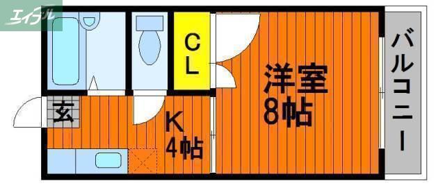桜マンション(1K/3階)の間取り写真