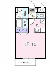 クレール須屋(1K/1階)の間取り写真