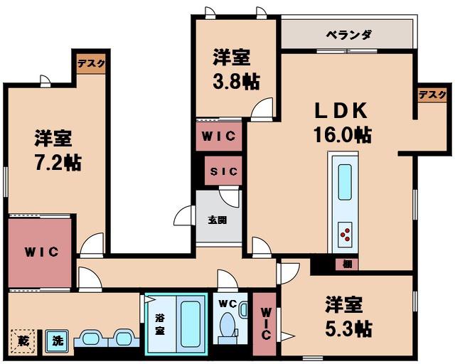 MD TORISIA(3LDK/3階)の間取り写真