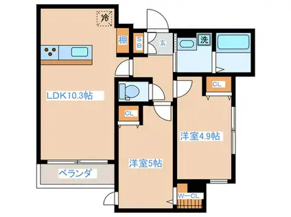 FELICIA HEIWADAI(2LDK/2階)の間取り写真