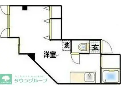 フレンドシップ坂戸(ワンルーム/2階)の間取り写真