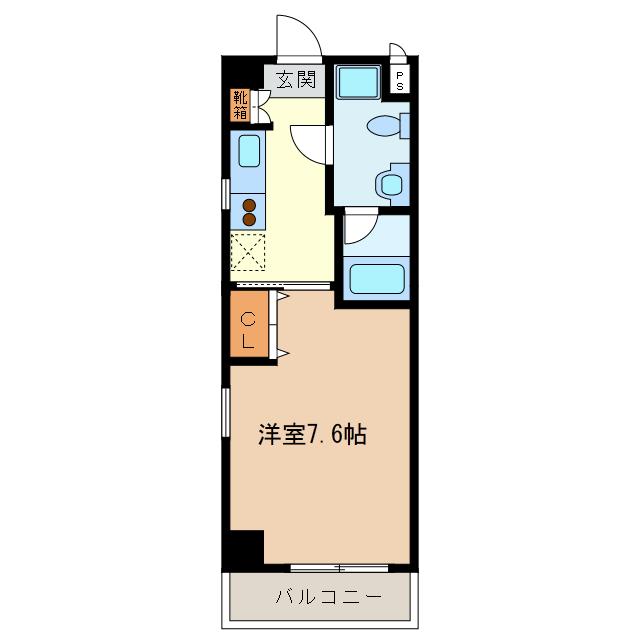 エイムオーエス島崎町マンション(1K/5階)の間取り写真