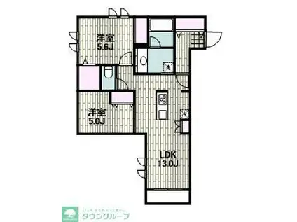 LE RUAH(2LDK/1階)の間取り写真