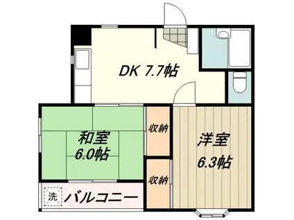 Y.S.D(2DK/3階)の間取り写真