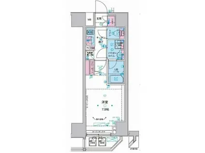 ジェノヴィア麻布十番グリーンヴェール(1K/2階)の間取り写真