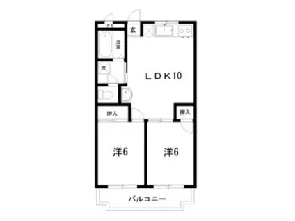 ガーデンハイツ永野II(2LDK/3階)の間取り写真
