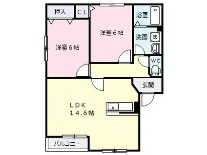 パークメゾンさくら(2LDK/2階)の間取り写真
