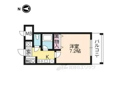 ウエストSIDEI(1K/7階)の間取り写真