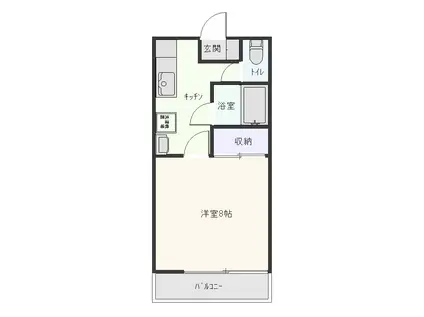 フェリーチェ カーサ(1K/2階)の間取り写真