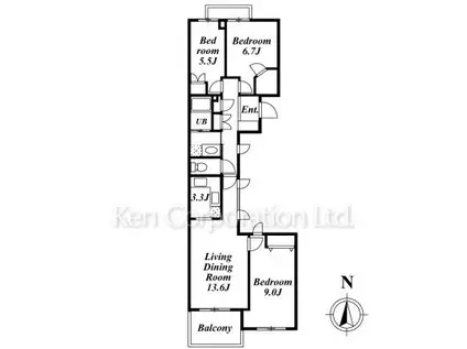 アルファス(3LDK/4階)の間取り写真