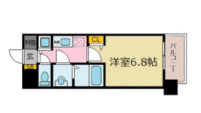 プレサンス名古屋STATIONフレア(1K/11階)の間取り写真
