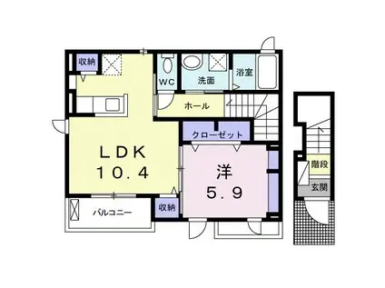 エスポワール(1LDK/2階)の間取り写真