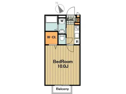 インフィニティー(1K/2階)の間取り写真