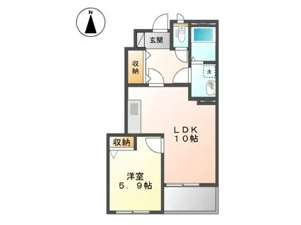 グランデ エスポワール(1LDK/1階)の間取り写真