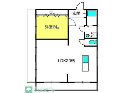 入間川ハイム(1LDK/2階)の間取り写真