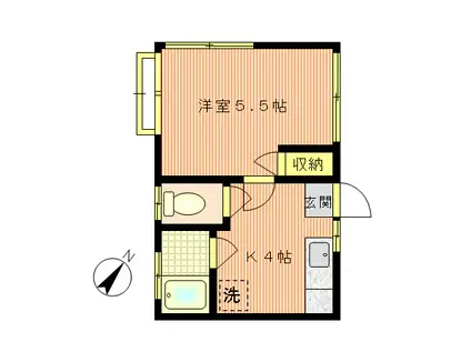 リバーハイツマツモト(1K/1階)の間取り写真