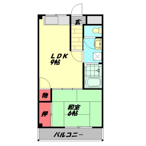 ルミエールハイツ守口(1LDK/2階)の間取り写真