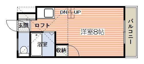 スパロー吉野(ワンルーム/2階)の間取り写真