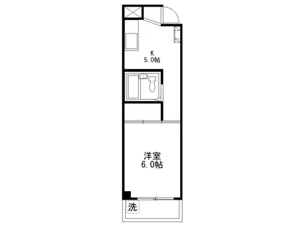 日吉グリーンヒルハイム(1K/4階)の間取り写真