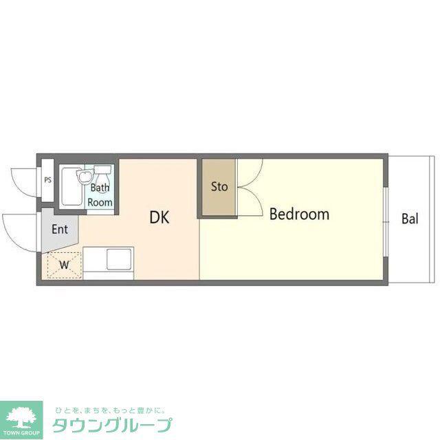 ビューハイツ台の山(1DK/1階)の間取り写真