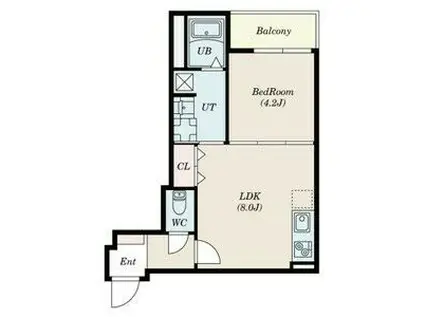 F ASECIA AMUZ I(1LDK/1階)の間取り写真