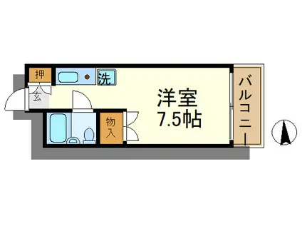 シティーハイムカネカ(ワンルーム/1階)の間取り写真