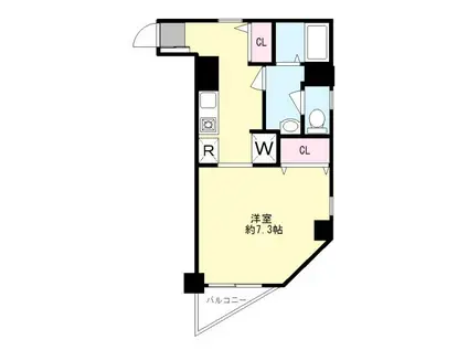 エスポワール・ハマダ(ワンルーム/5階)の間取り写真