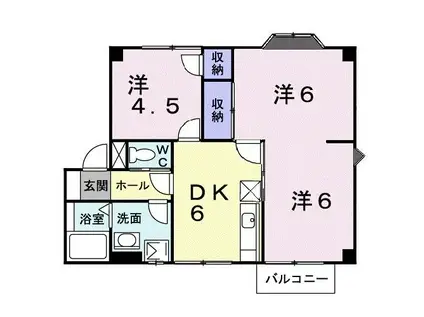 プラドール高松C(3DK/2階)の間取り写真
