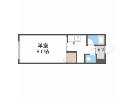 N20マンション(1K/1階)の間取り写真